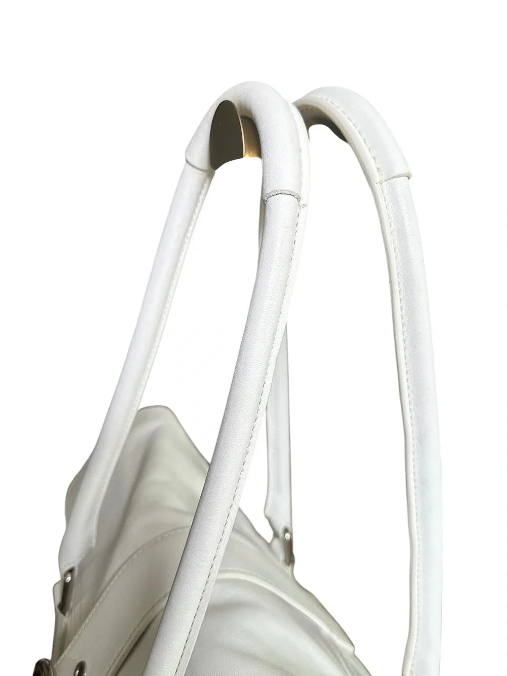 Coach Soho Buckle Flap Shoulder Bag White Leather 9550 Y2K
